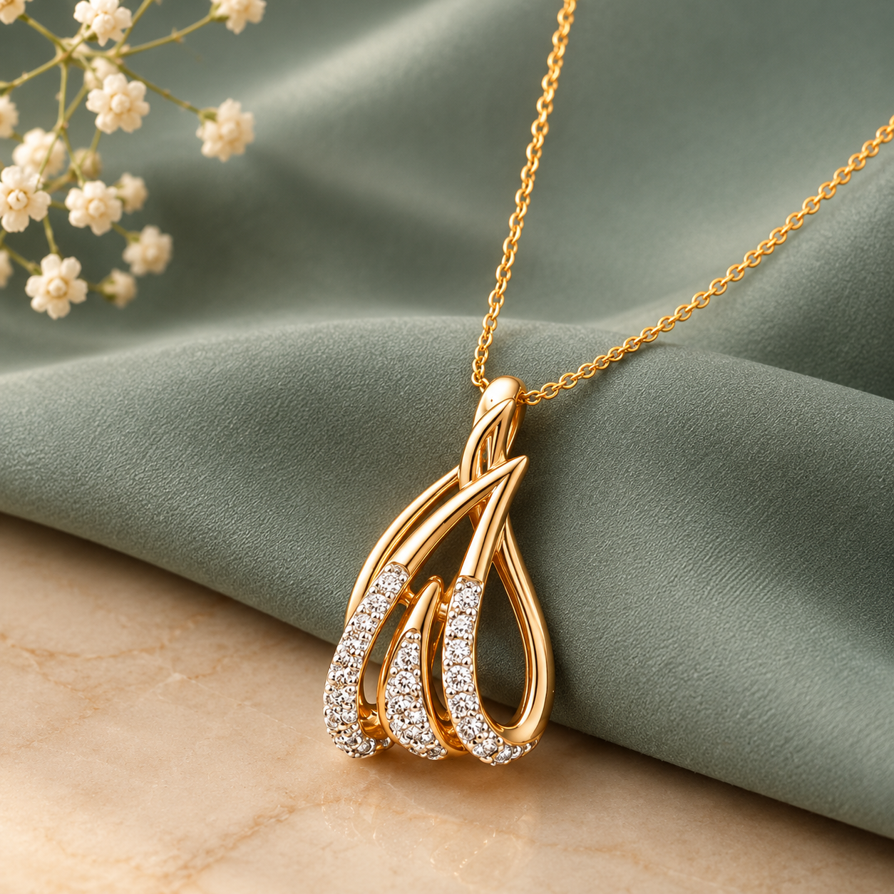 Elegant Gold Diamond Pendant