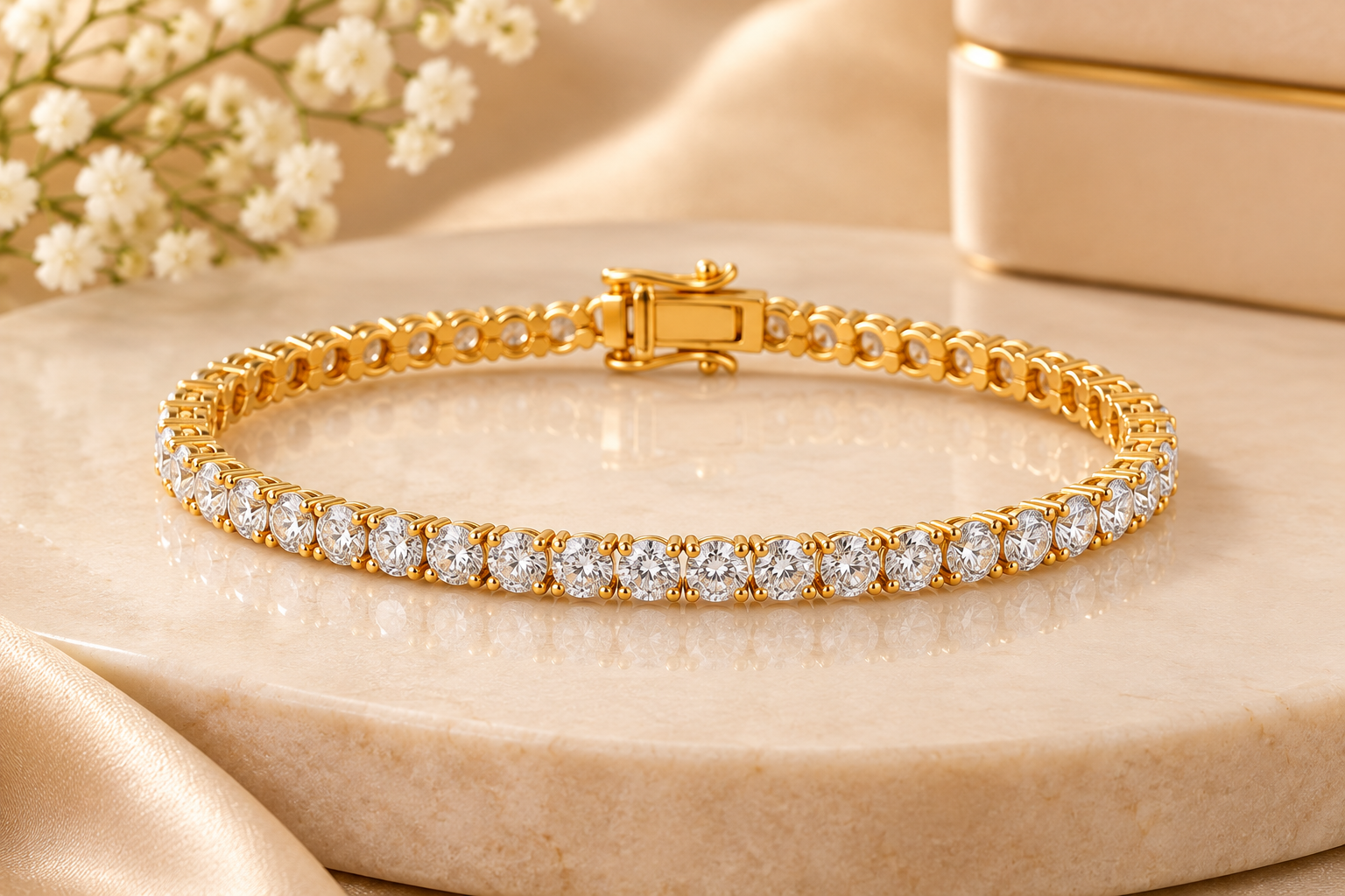 Diamond Gold Tennis Bracelet