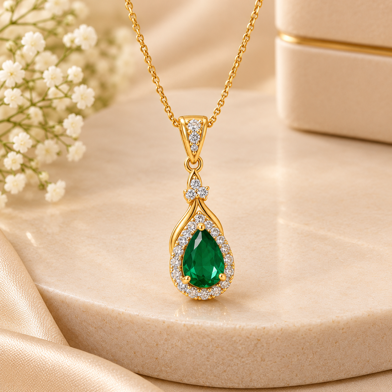 Minimal elegant gemstone pendant