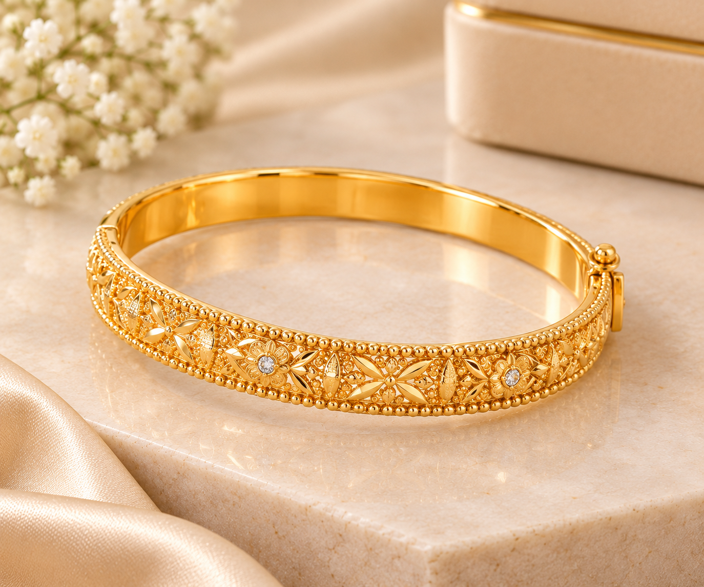 Traditional gold bangle for haldi ceremony